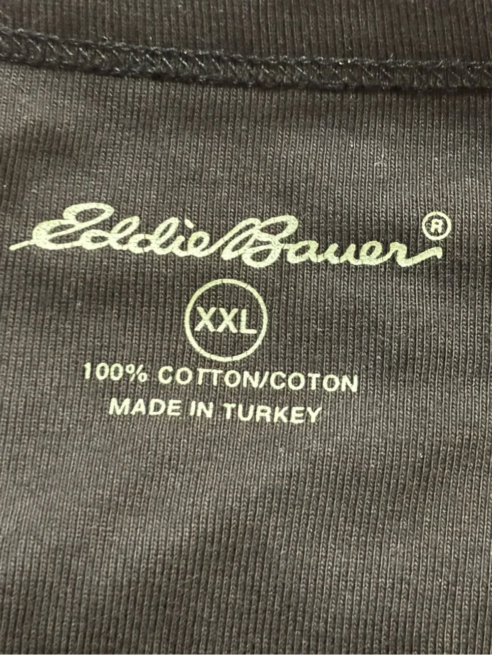 Eddie Bauer black long sleeve V-neck (XXL) Black embroidered 